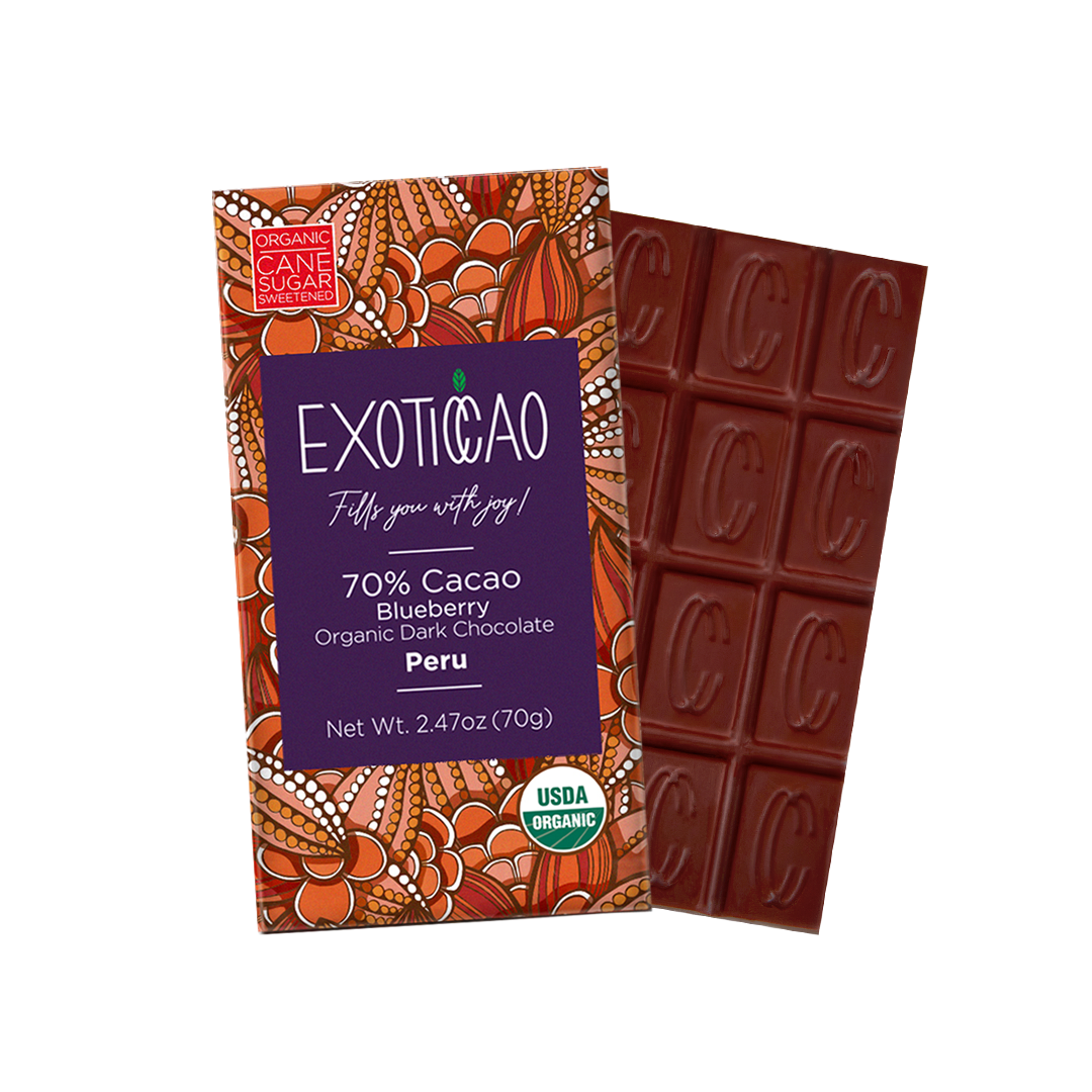 Blueberry Organic Dark Chocolate Bar