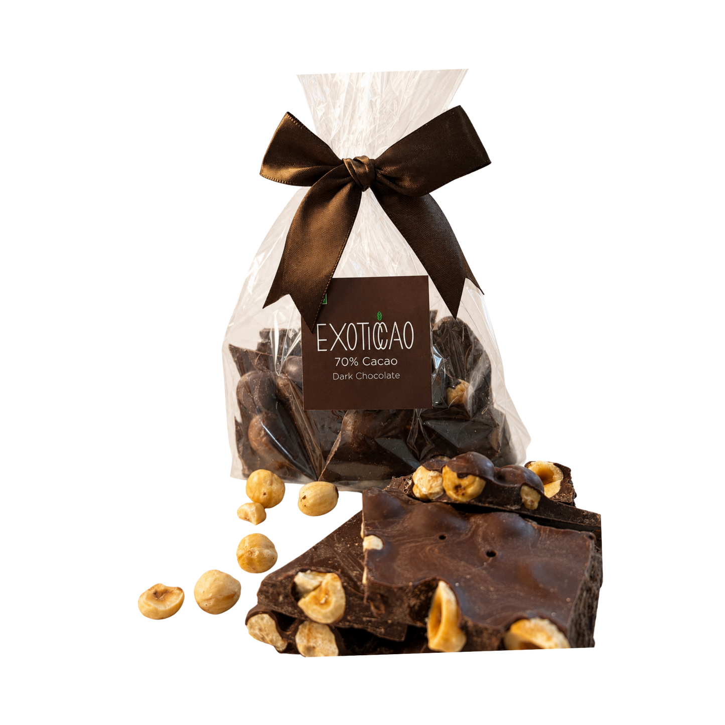 Hazelnut Dark Chocolate Bark 150g each (2-pack )- No Sugar Addded