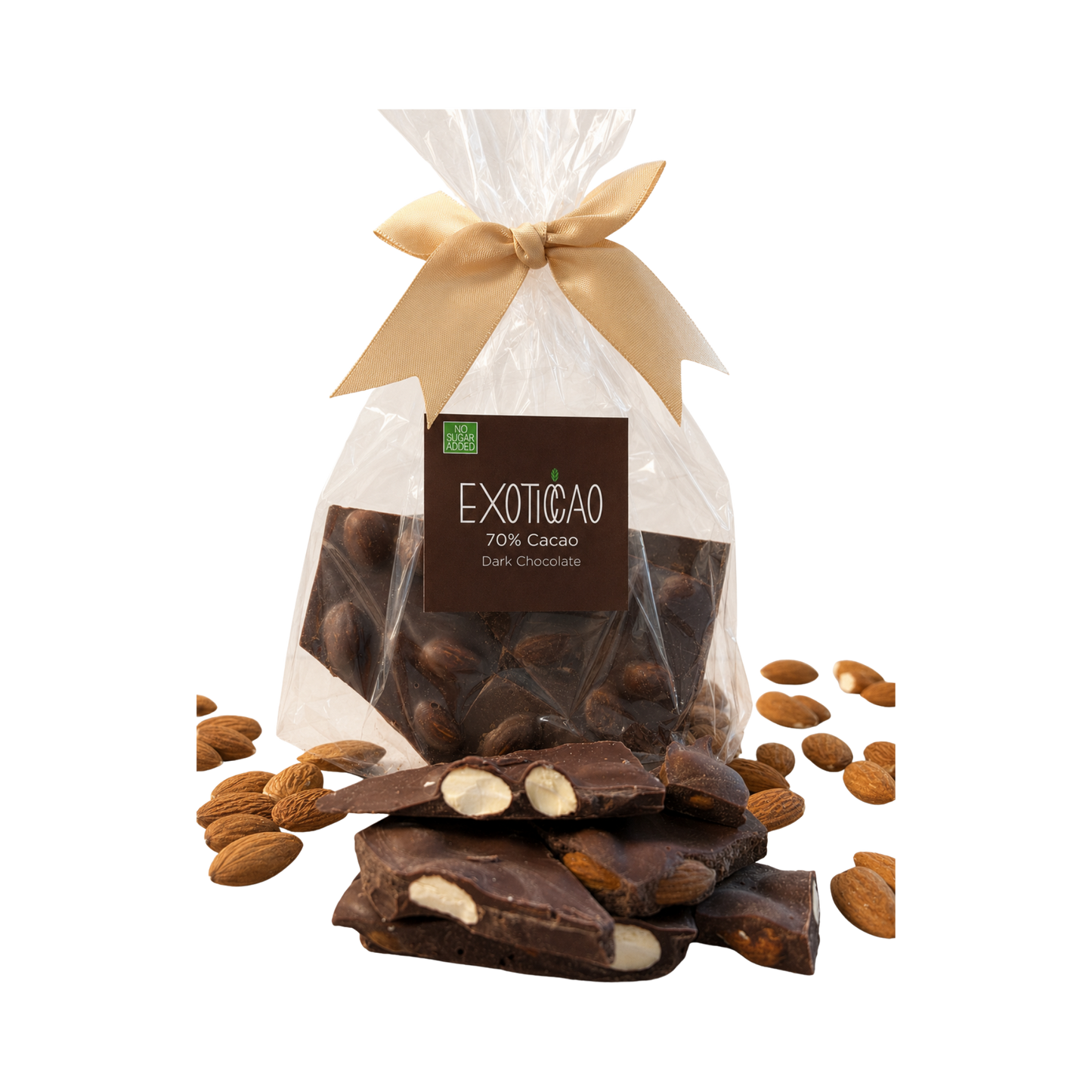 Almond Dark Chocolate Bark 150g each (2-pack )- No Sugar Addded