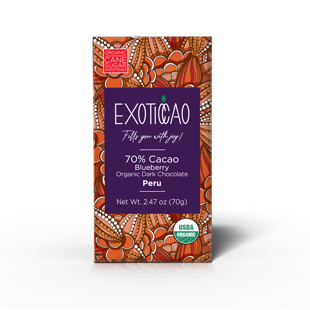 Blueberry Organic Dark Chocolate Bar