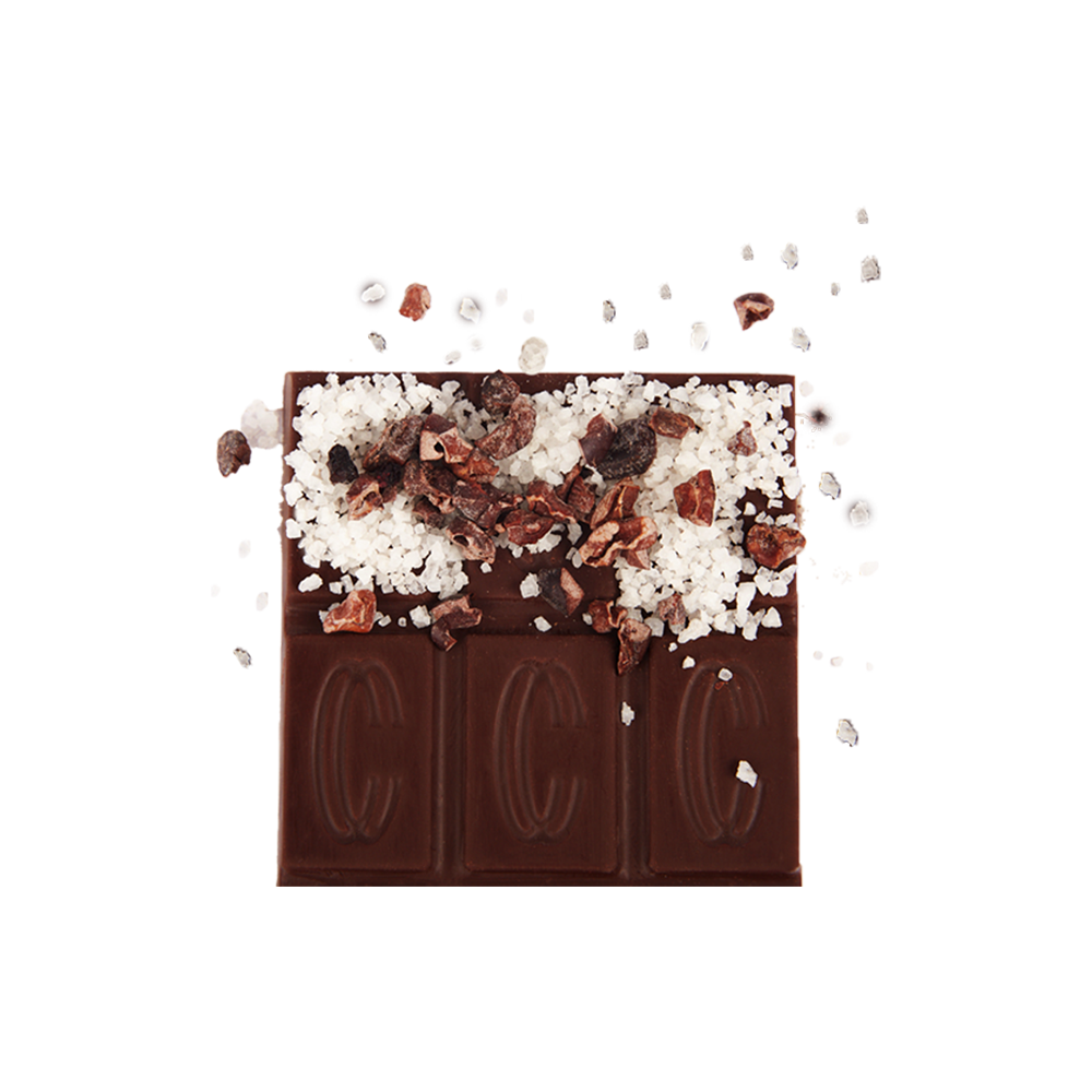 Cacao Nibs & Pink Salt Organic Dark Chocolate Bar