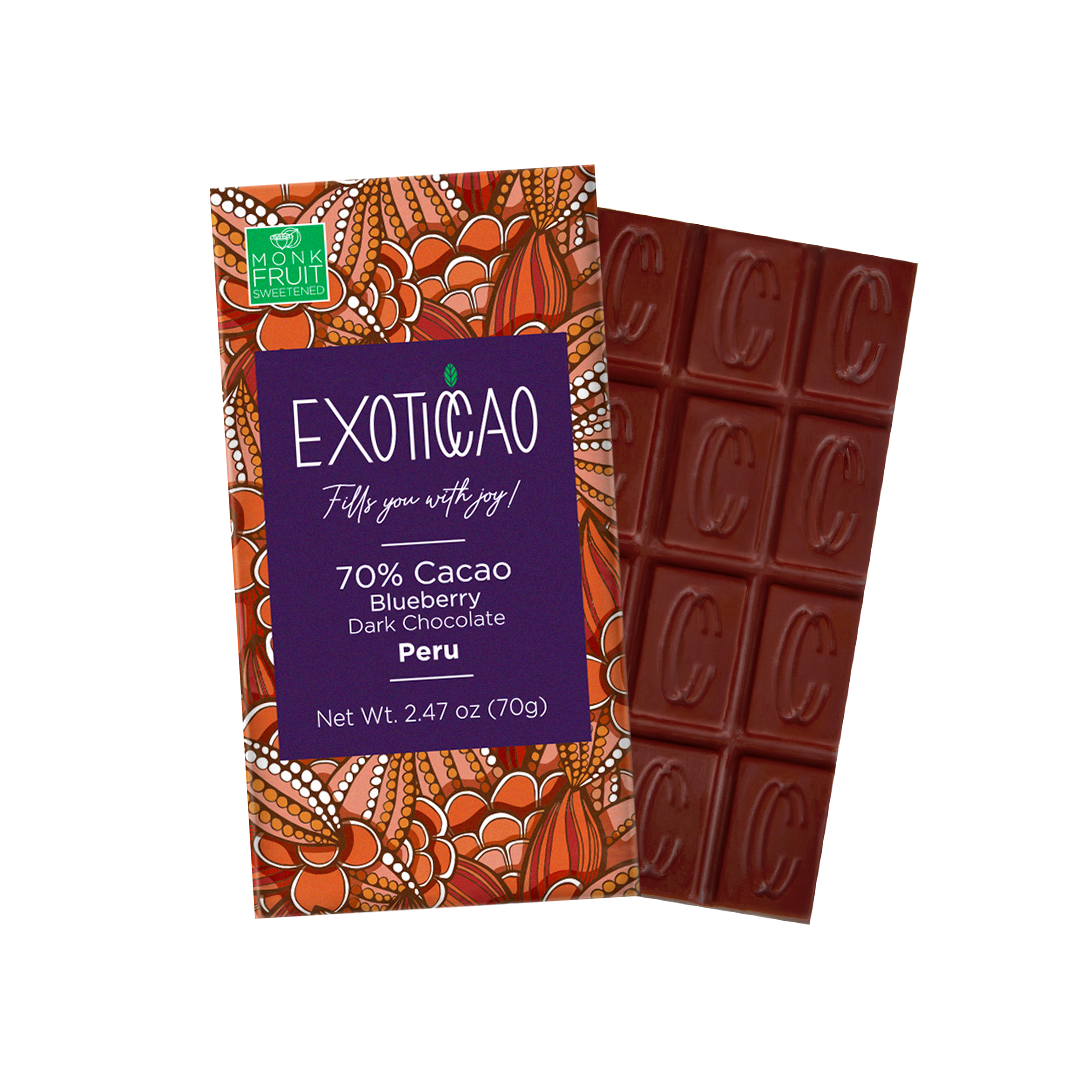 Blueberry Dark Chocolate Bar- No Sugar Added