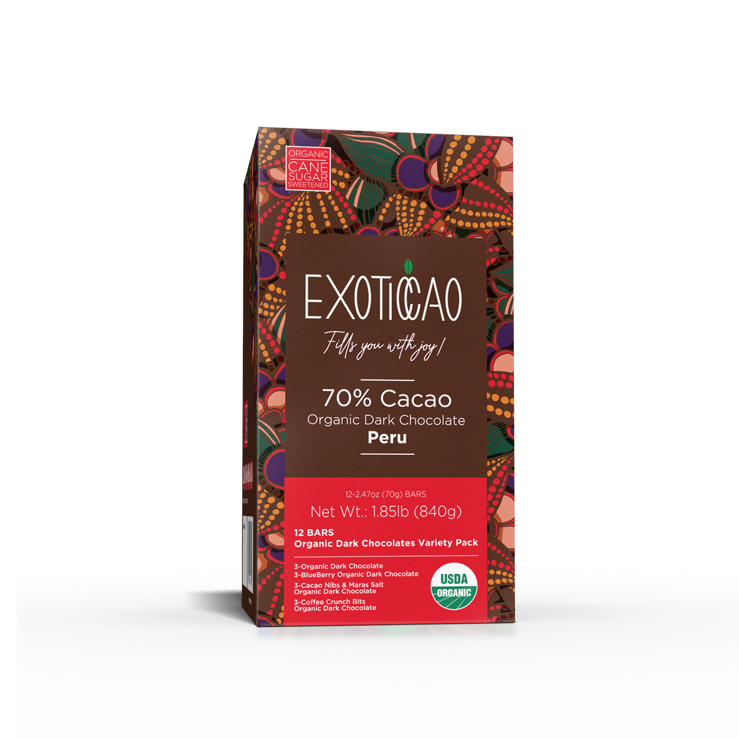 Variety Pack Organic Dark Chocolate - 12 Bars