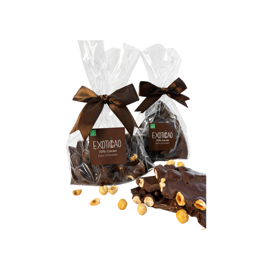 Hazelnut Dark Chocolate Bark 150g each (2-pack )- No Sugar Addded