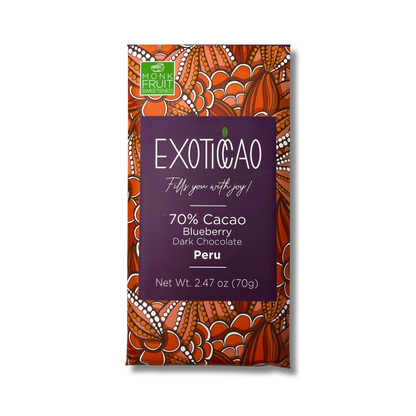 Blueberry Dark Chocolate Bar- No Sugar Added