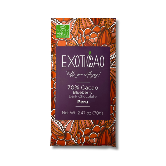 Blueberry Dark Chocolate Bar- No Sugar Added