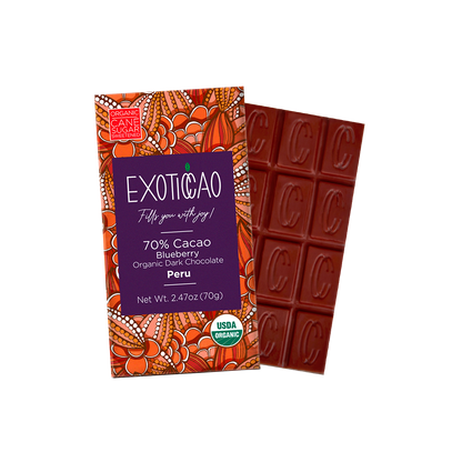 Blueberry Dark Chocolate Bar- No Sugar Added
