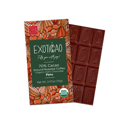 Ground Roasted Coffee Organic Dark Chocolate Bar