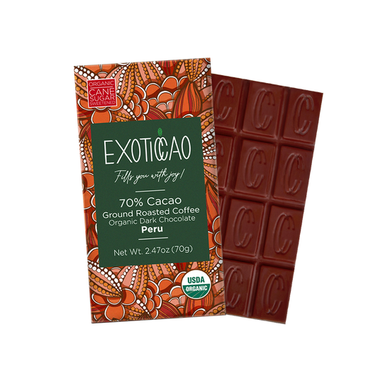 Ground Roasted Coffee Organic Dark Chocolate Bar