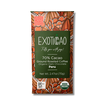 Ground Roasted Coffee Organic Dark Chocolate Bar