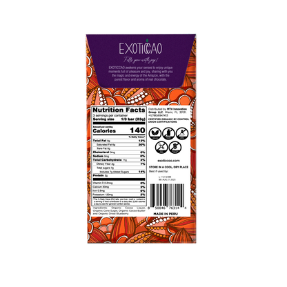 Blueberry Organic Dark Chocolate Bar