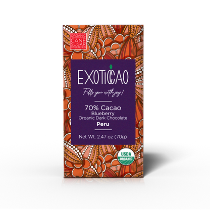 Blueberry Organic Dark Chocolate Bar