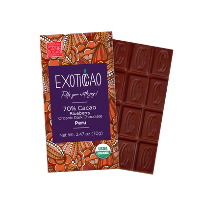 Blueberry Organic Dark Chocolate Bar