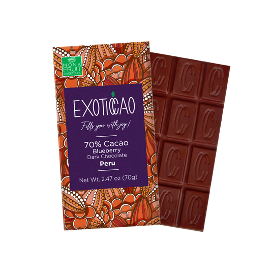 Blueberry Dark Chocolate Bar- No Sugar Added